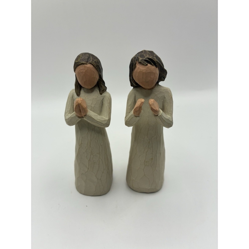 Willow Tree Sisters by Heart Set of 2 Hand Painted Resin Figurines 5.5in